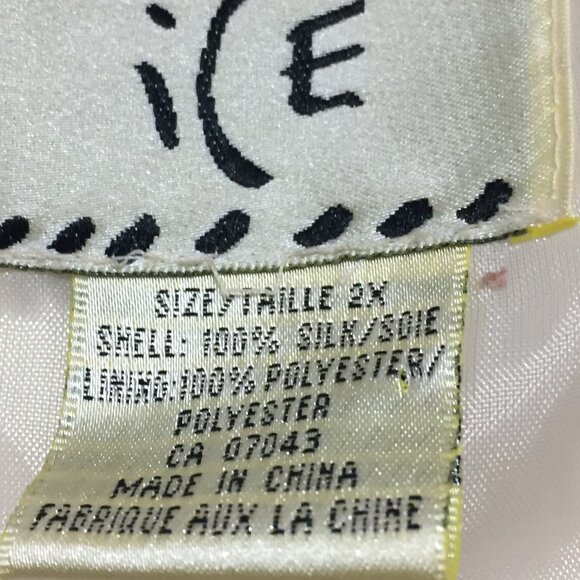 VINTAGE ILE EMBROIDERED EMBELLISHED SILK BLOUSES SIZE 2XL - Picture 10 of 10